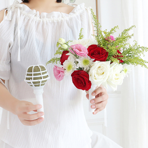 子夏 手捧花塑料带泥花托新娘手捧花 花店用品