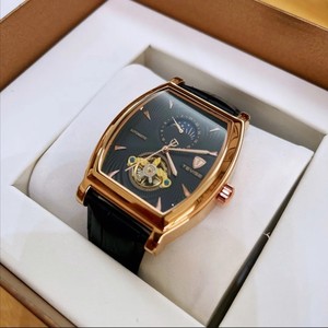 抖音同款 tevise特威斯机械手表新酒桶款防水陀飞轮高档男士腕表