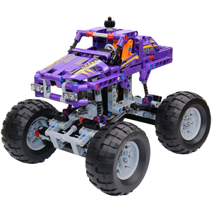 兼容乐高怪兽大脚车越野车科技系列战车男孩益智拼装积木得高3381