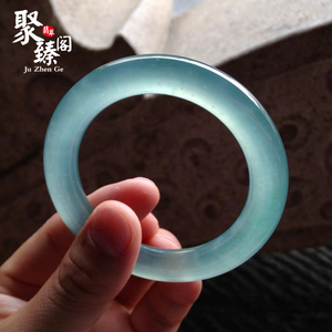 蓝水翡翠手镯冰蓝