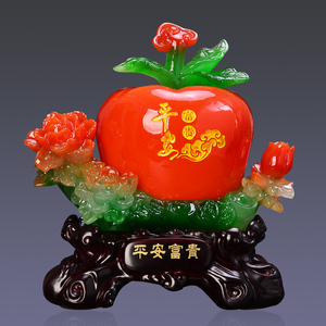 平安富贵苹果摆件客厅电视柜酒柜家居摆设风水装饰保平安生日礼品