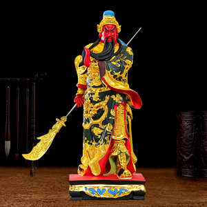 九龙关公神像横刀关公佛像新款家用供奉招财摆件关二爷关圣帝君像