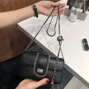 小黑包女斜挎链条简约