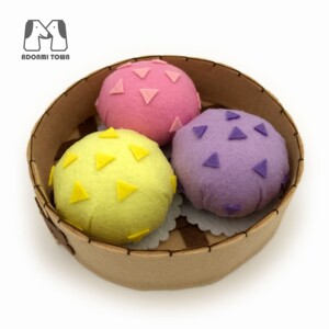 多米小镇不织布蒸笼点心包子面包仿真手工成品幼儿园过家家玩具