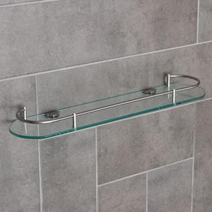 玻璃不锈钢浴室置物架卫生间镜架玻璃架子蛋形玻璃沐浴露架单层