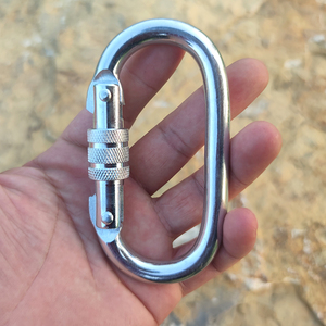 镀锌铁扣u型登山扣带锁跑道铁扣弹簧扣户外升降锁保险扣安全扣