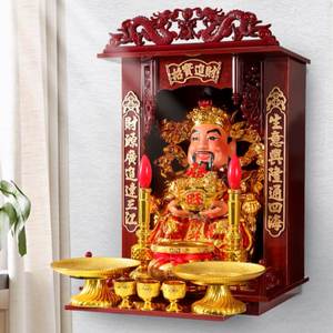 墙壁上的神架放财神爷的柜子佛龛供桌佛台家用现代风格神龛壁挂式