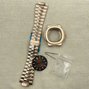 无字NH35表壳 玫瑰金鹦鹉螺表壳百达改装蒂芙蓝PP手表组装表盘指