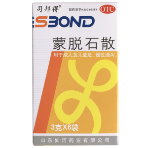 司邦得 蒙脱石散 3g*6袋成人宝宝急慢性腹泻拉肚子物理止泻药w