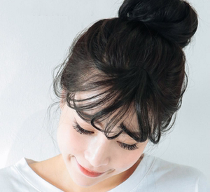 夏季女神小清新100%真发韩式半透明迷你桃心空气齐刘海假发片批发