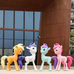 户外园林景观玻璃钢动物雕塑卡通马独角兽商场幼儿园装饰落地摆件