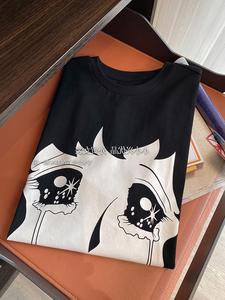 品牌撤回尾单外贸女装白色哭泣女孩短袖t恤女上衣服韩款时尚馆247