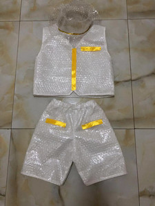 儿童环保男女童舞台走秀演出服亲子装手工制作塑料袋幼儿园时装秀