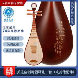 北京星海8913特氏古夷苏木红木刻诗清水木轴相琵琶乐器成人送配件