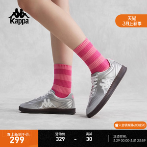 kappa卡帕背靠背德训鞋女2024新款女鞋复古休闲夏季女款运动板鞋