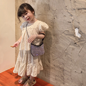 韩版儿童包包时尚镶钻女童手挎包洋气潮流小女孩礼物包配饰零钱包