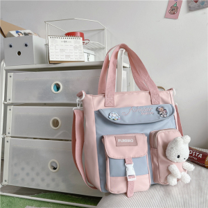 儿童包包时尚大容量美术班补习袋可爱小学生补课包帆布女童斜挎包