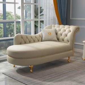 贵妃椅轻奢真皮单人美式贵妃榻小户型客厅欧式美人塌卧室躺椅沙发