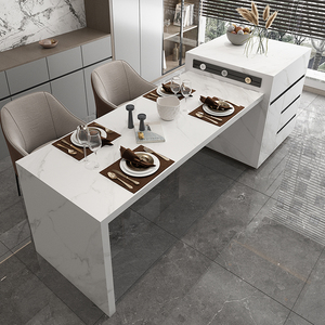 放大岩板餐桌圆桌旋转折叠多功能家用酒店可定制变径桌21人付款7300