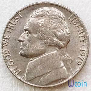 美国5美分1979年杰斐逊总统币硬币蒙蒂塞洛庄园.21mm.外国老钱币