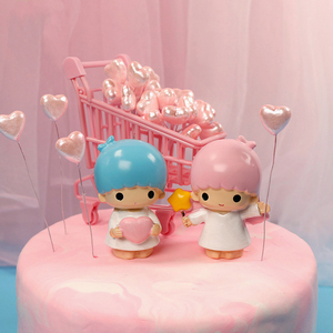 双子星烘焙蛋糕装饰摆件软萌男孩女孩宝宝儿童生日派对甜品台装扮