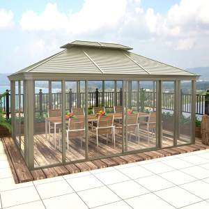 户外亭子透明阳光房透明凉亭遮阳棚庭院花园阳台室闲简易别墅顶楼