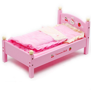 木制娃娃床小床过家家儿童玩具幼儿园区域角仿真女孩生日礼物