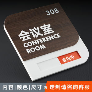 个性定制可更换状态会议室门牌亚克力科室牌门挂牌直播间酒店门牌