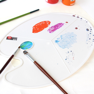 聚文轩三线调色板水彩颜料多功能颜料盒美术生梅花调色盘