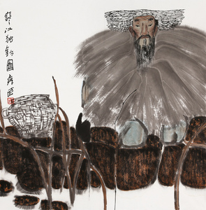 袁武人物字画名家精品四尺斗方现代国画手绘写意名人书画作品收藏