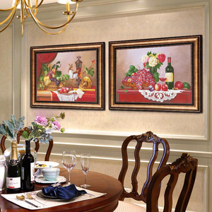 餐厅美式装饰画欧式饭厅挂画水果餐桌油画墙壁画餐厅适合挂的画