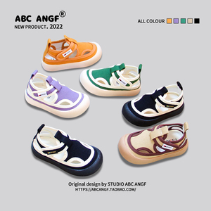 @ABC ANGF~国潮空空系列~2024春秋款包头凉鞋男女童透气帆布板鞋
