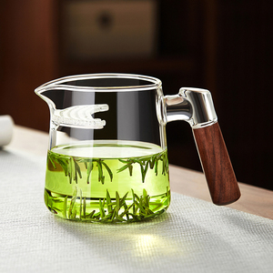 月牙玻璃公道杯加厚耐热茶漏网一体绿茶过滤泡茶壶分茶器功夫茶具