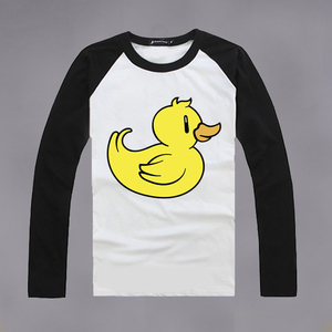大黄鸭童装男童女童纯棉长袖t恤儿童全棉打底衫小鸭子图案衣服新