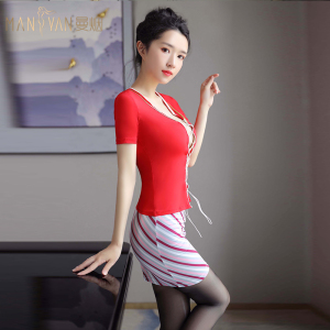 性感空姐制服诱惑夜店衣服女透明火辣调情激情套装小胸情趣内衣透