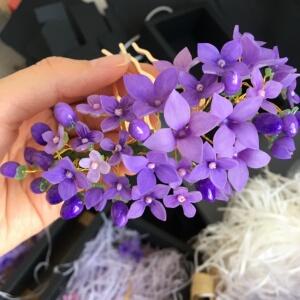 原创设计热缩丁香发簪发梳款 汉服配饰 紫色丁香 昭阳簪记