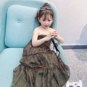 2020春夏季新款女童抹胸纱裙宝宝抹胸无袖连衣裙网纱礼服公主裙