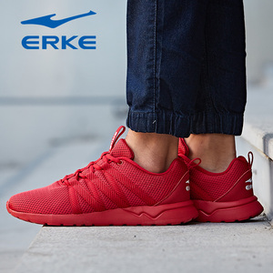 鸿星尔克（ERKE）正品男鞋2019新款网面透气运动鞋大红色跑步鞋