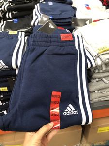 美国代购Adidas/阿迪达斯 男大童加绒束脚休闲裤卫裤裤子