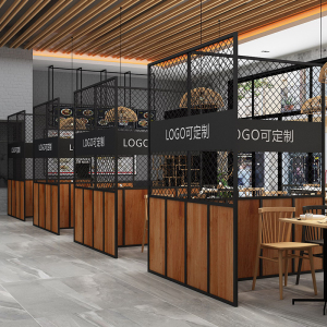 工业风铁艺饭店餐厅烧烤店屏风隔断创意玄关包间酒吧装饰火锅店栏