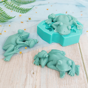 青蛙树蛙蛤蟆卡通diy石膏蜡烛香薰食品级翻糖蛋糕巧克力硅胶模具