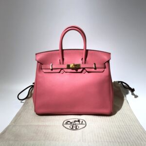 hermes爱马仕birkin铂金包25cm粉色金扣欧美时尚休闲手提包