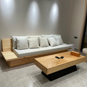 实木小户型现代简约家用沙发组合新中式客厅木头日式套装家具定制