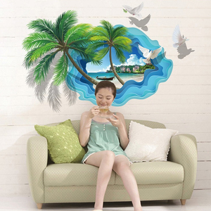 画浴室自粘地板贴地贴沙滩幼儿园海洋风主题墙装饰贴纸银河城u15