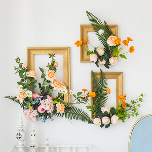 假花仿真花家居客厅摆设墙面壁挂花艺装饰创意立体相框绢花壁挂花