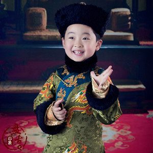 影楼儿童古装写真主题男童小王爷小皇子清朝贝勒演出服装 翰墨