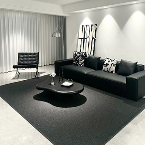 客厅高级地毯深色地毯黑灰卧室客厅现代简约耐脏高级感轻奢免打理