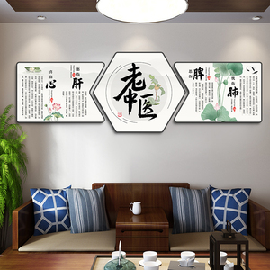 中医养生背景墙面装饰画中式养生馆壁画艾灸推拿诊所理疗宣传挂画