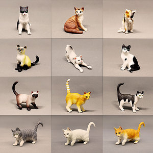 仿真动物 猫模型 可爱宠物猫咪 喵星人 小号猫仔摆件儿童玩具公仔