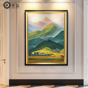 巨人山风水靠山客厅现代美式墙画玄关过道风景招财壁画欧式装饰画